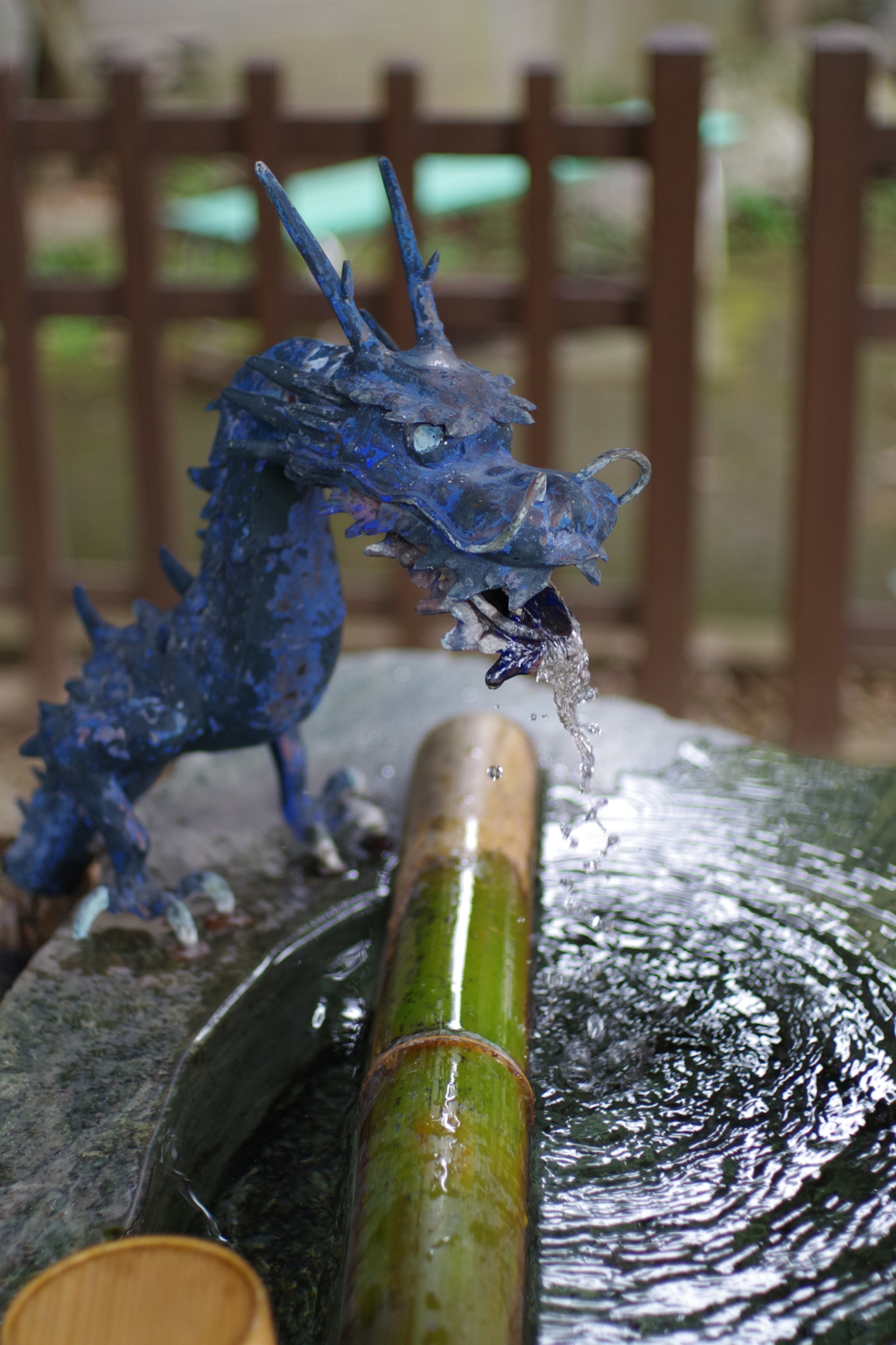 手水舎_龍_天沼八幡神社
