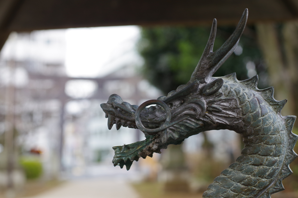 手水舎_龍_新井天神北野神社