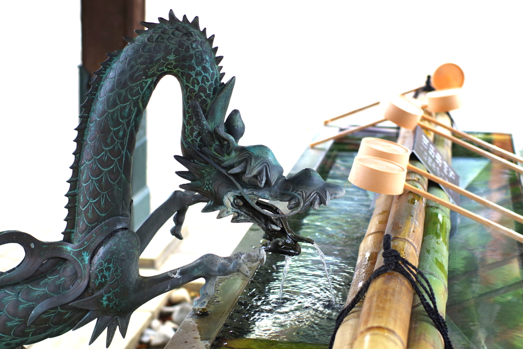 手水舎_龍_堀之内妙法寺