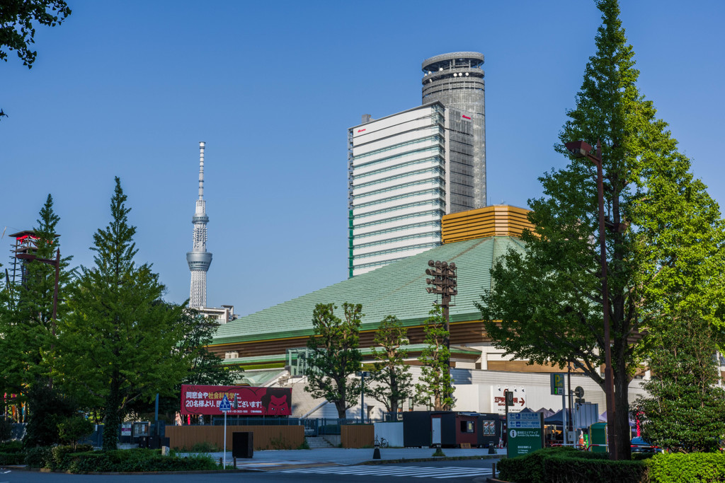 晴れの日の国技館