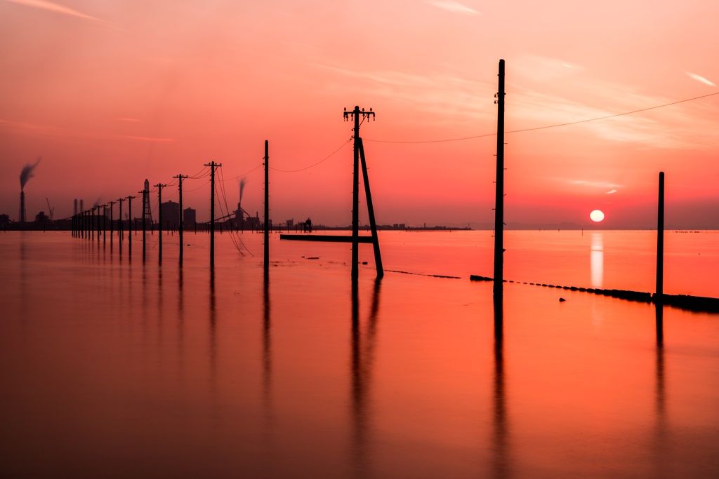 江川海岸の夕陽