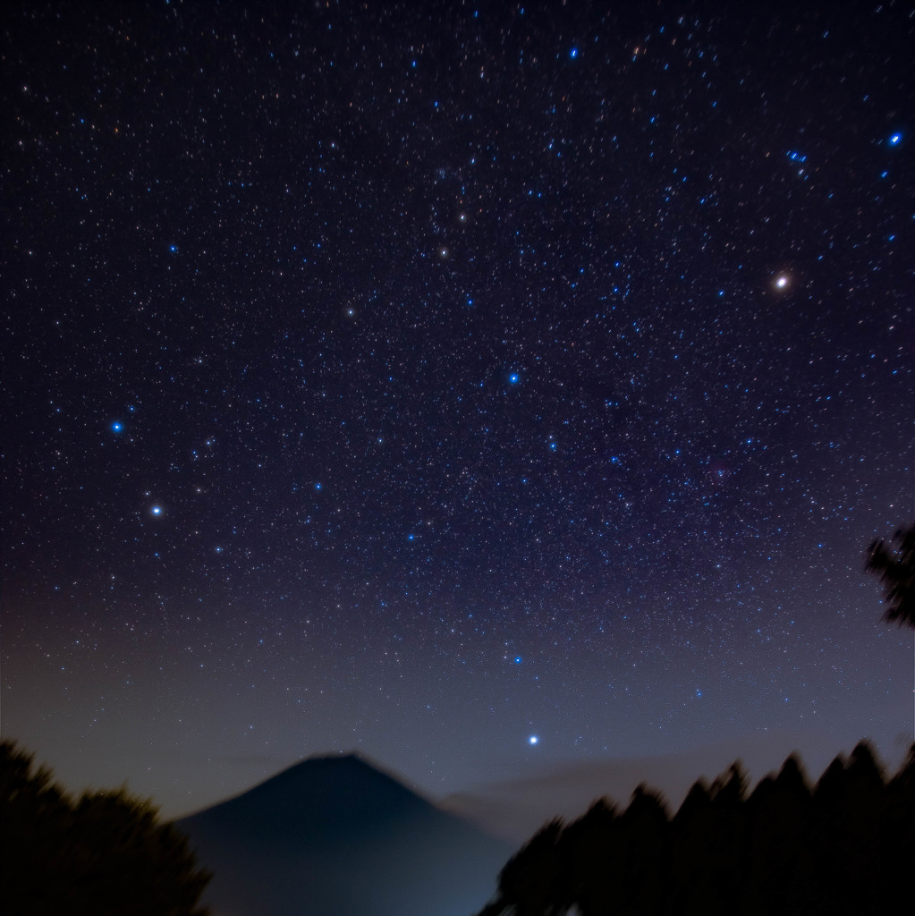 富士と星空 その２