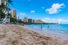 The Waikiki beach on sundday.