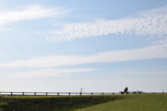 青空と女性
