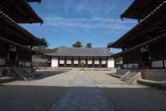 １月の気清しい法隆寺