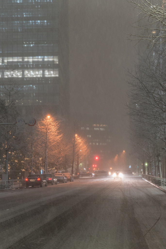 都心　雪化粧　＠大手町