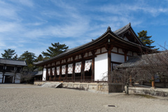 １月の気清しい法隆寺