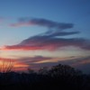 お堂と夕焼け