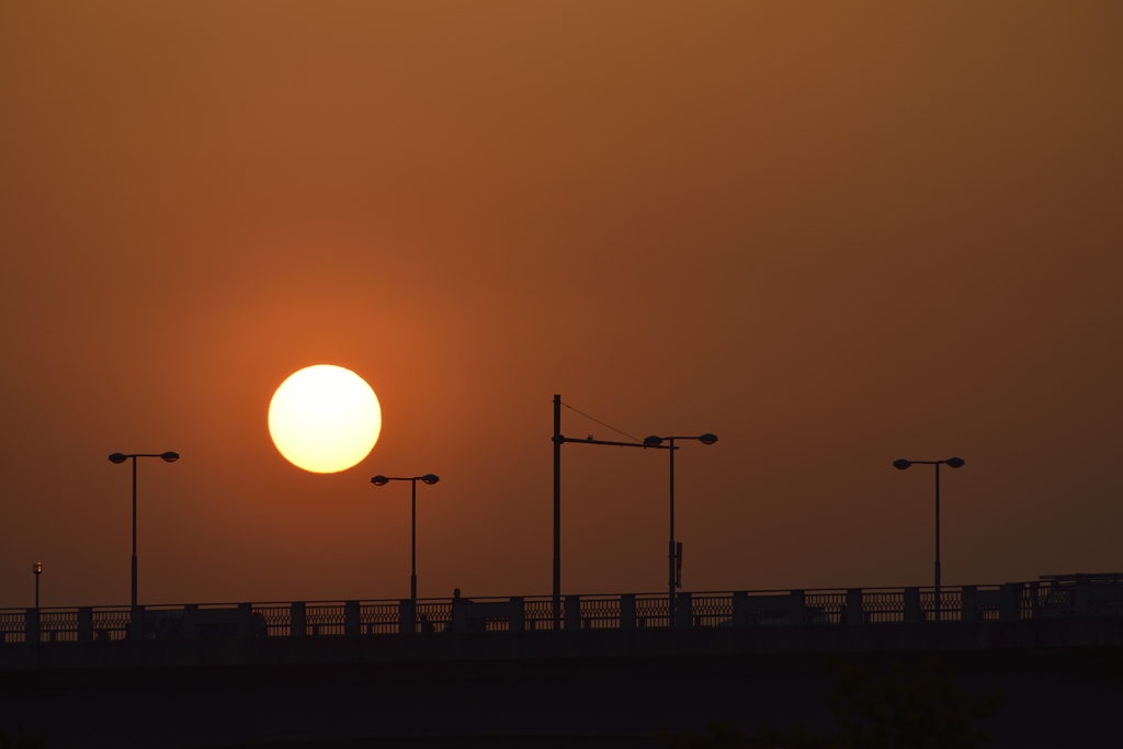 多摩川の夕焼け