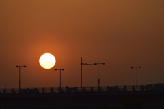 多摩川の夕焼け