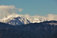 伊吹山　雲と雪
