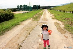 娘と公園にて