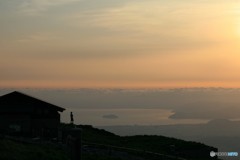 伊吹山の夕暮れ 山頂からの眺め20160811