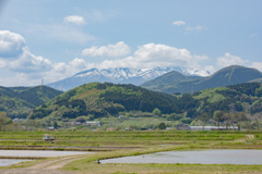 蔵王と田植え