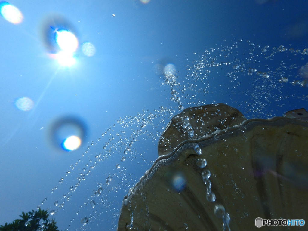 噴水と太陽