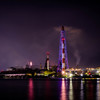 「カラーライトアップ工場夜景」