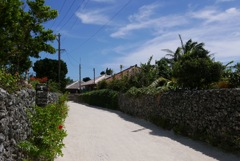 竹富島 集落の白砂の道
