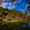 秋～庭園より楼門を望む