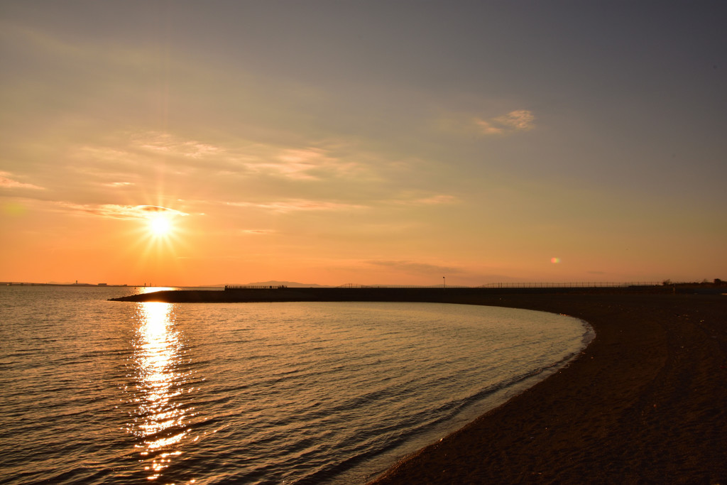 二色の浜の夕景