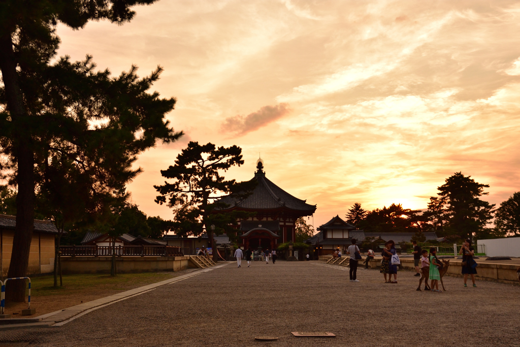 夕暮れの南円堂