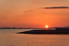 Sunset at the airport