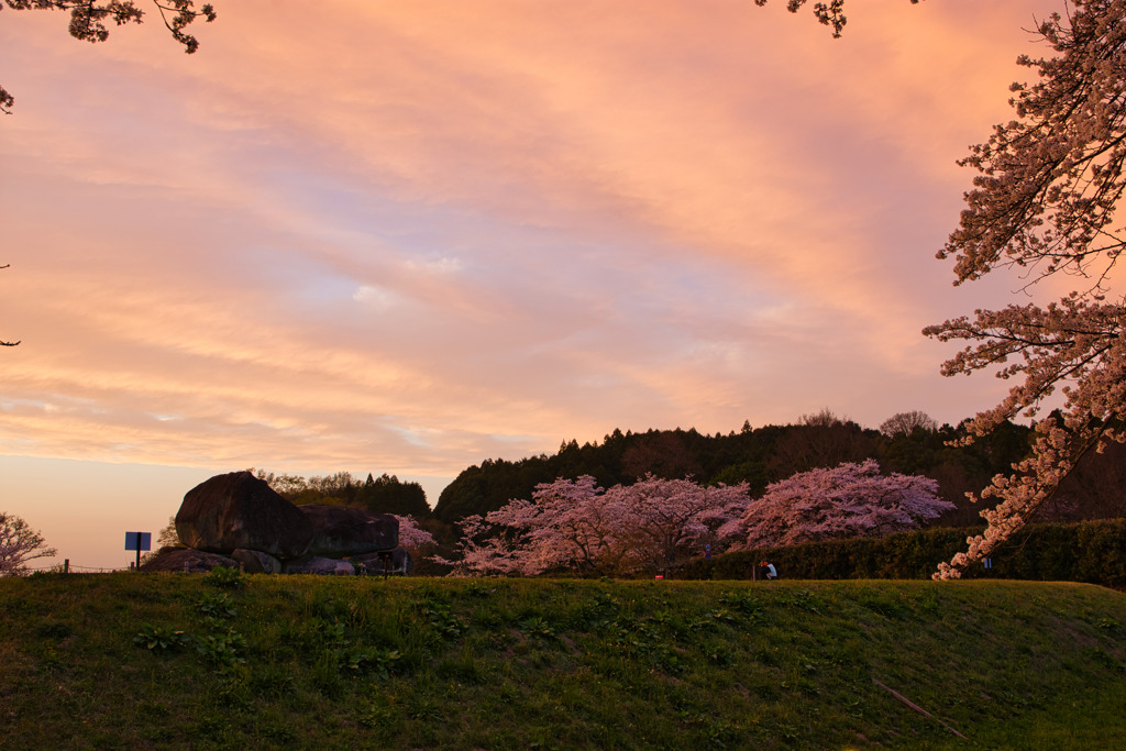 夕暮れに染まる
