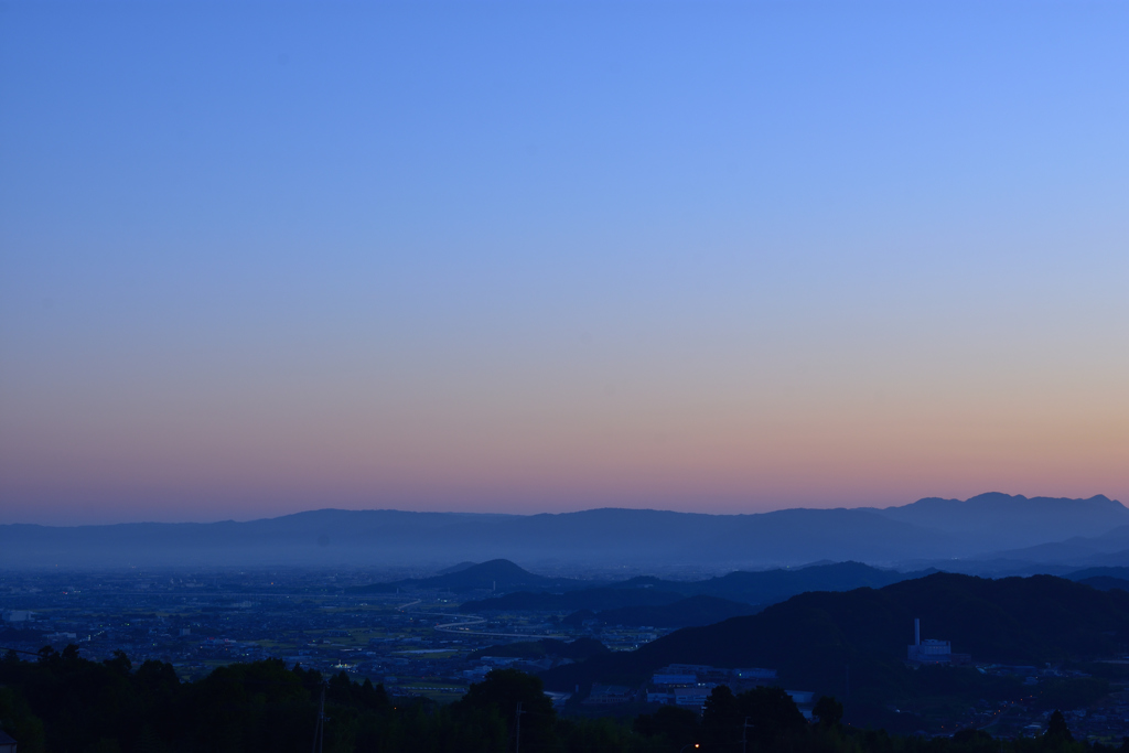 夜明け前の奈良盆地