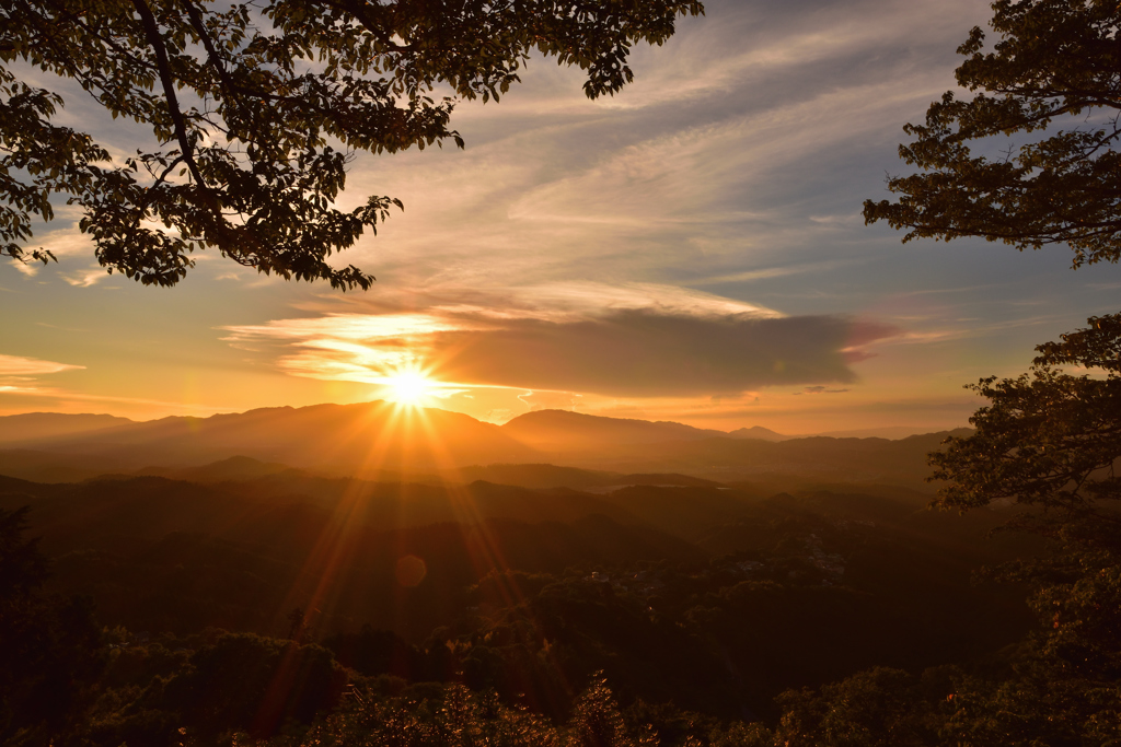 花矢倉展望台からの夕景