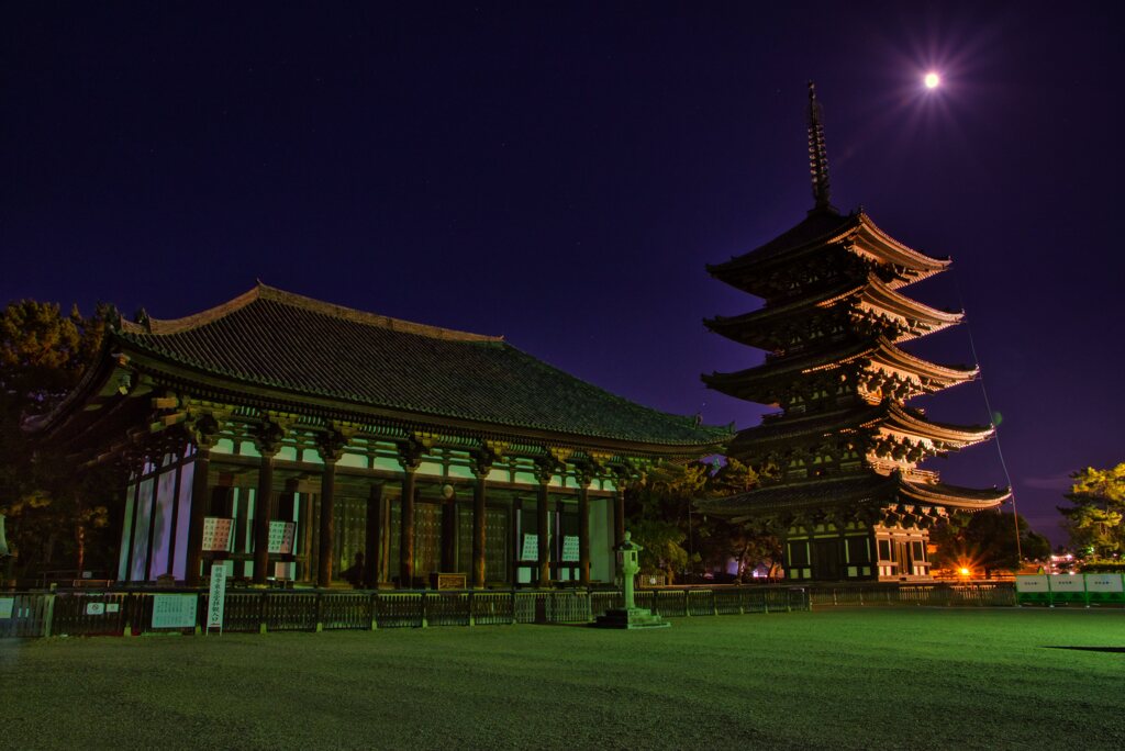 東金堂と五重塔～興福寺　Night　Version