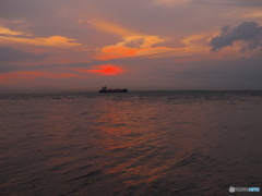 国道九四フェリーから見た夕焼け