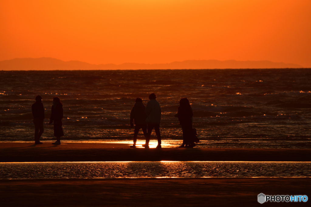 夕日を楽しむ