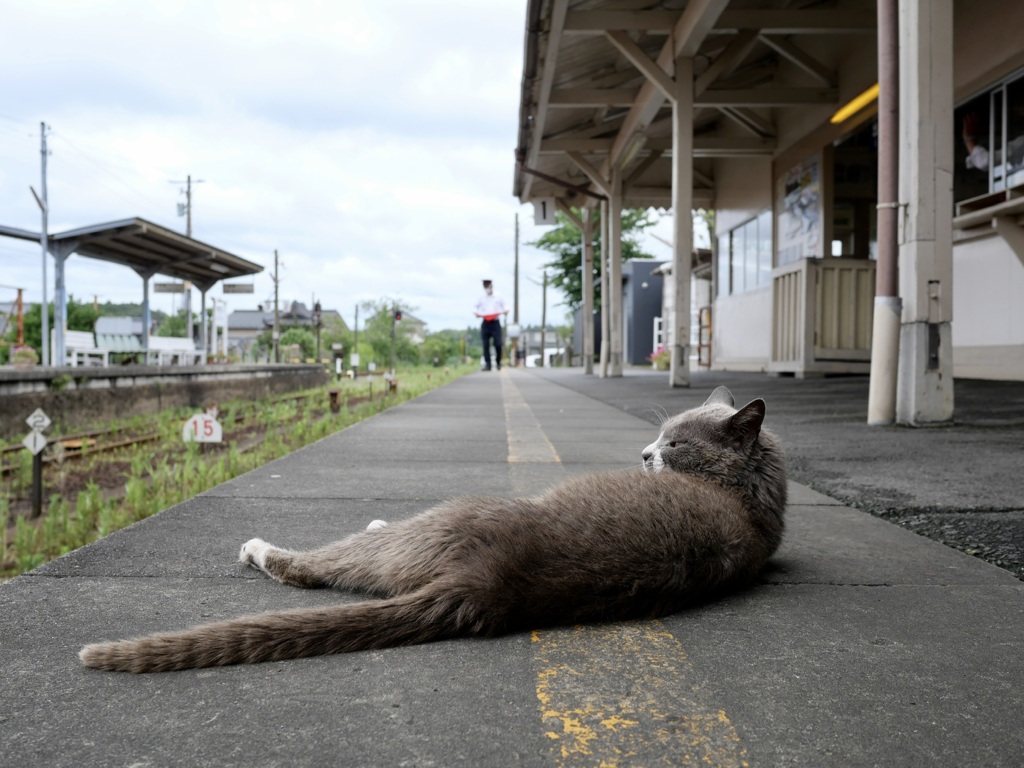 雨上がりの駅にて