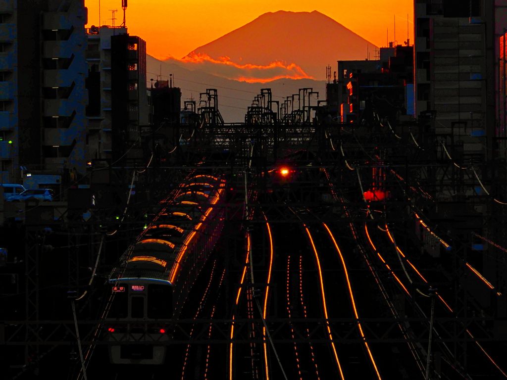 富士山と京王電車