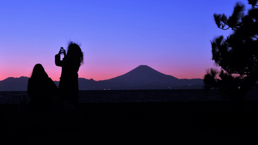 富士山と二人