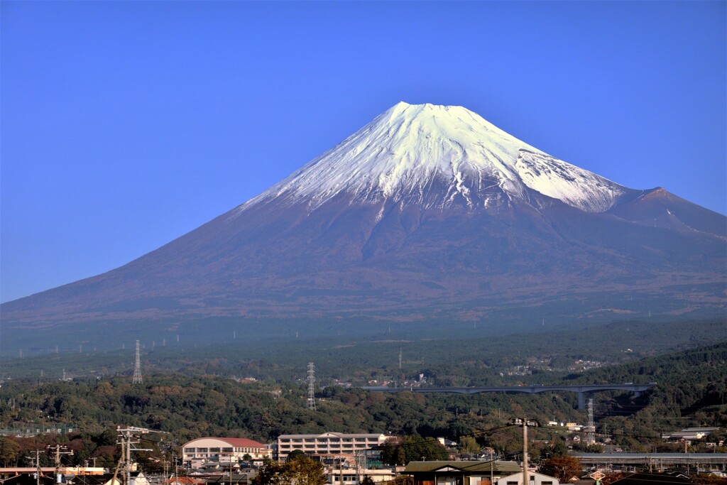 車窓から見た富士山