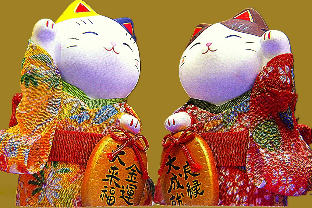 錦彩ちりめん小判招き猫