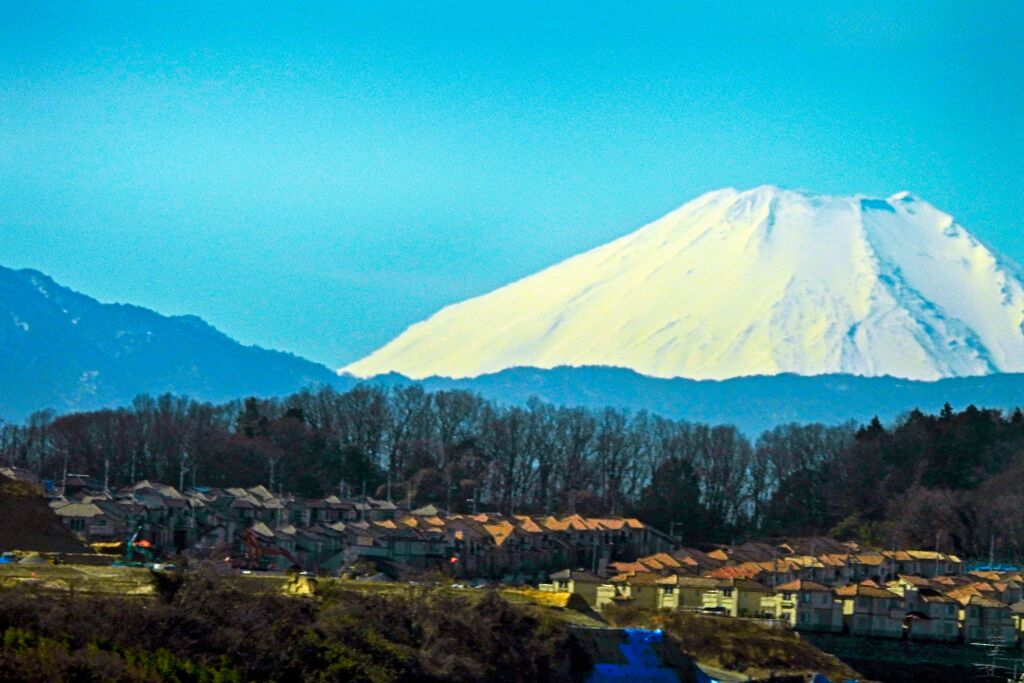 車窓から見た富士山