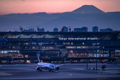 羽田空港　夕方