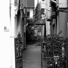 門のある路地