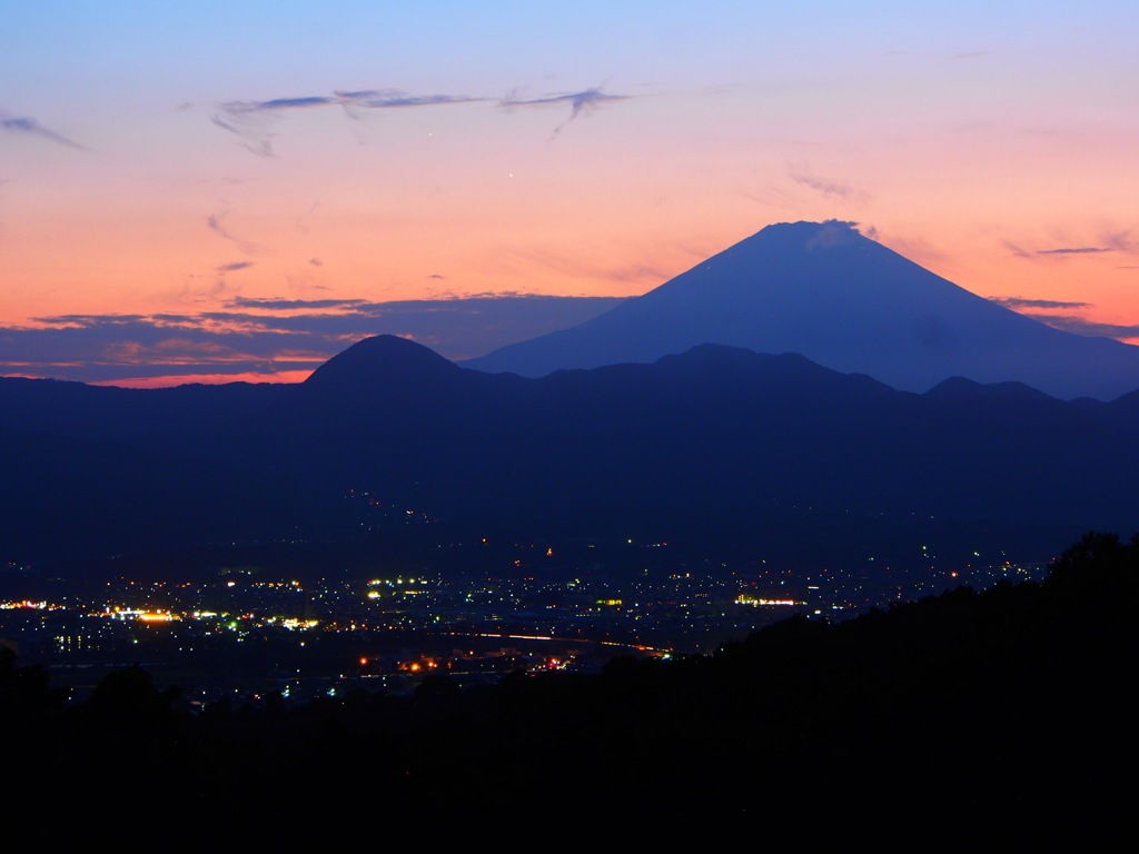 夕暮れ富士山