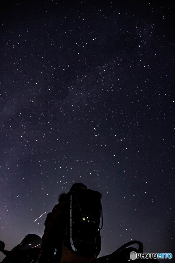 星空とバイク