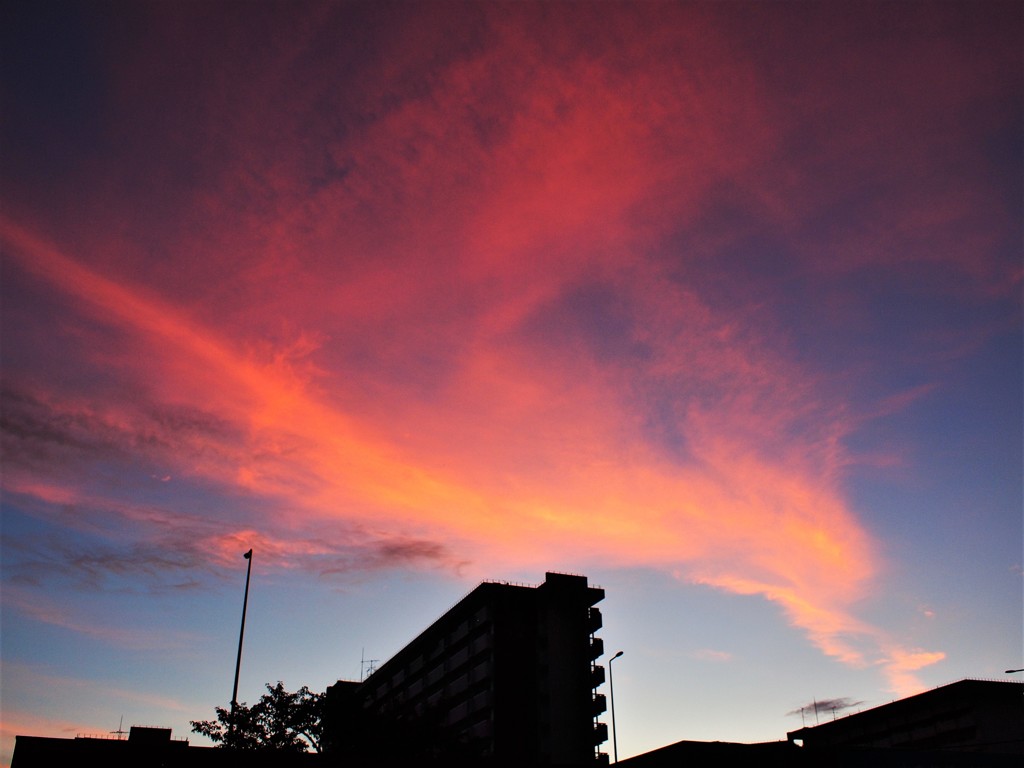 夕景　真っ赤