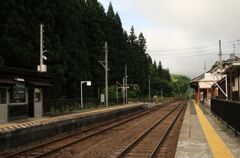 会津宮下駅（6時半頃）
