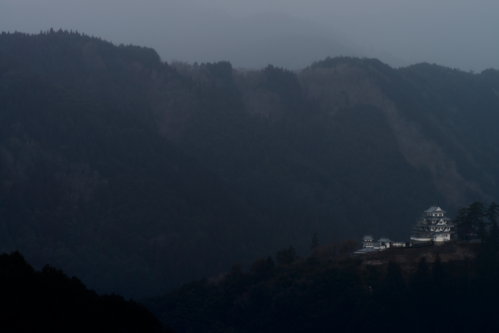 朝の郡上八幡城