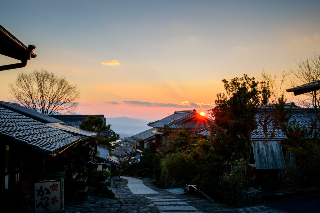 落ち行く夕日