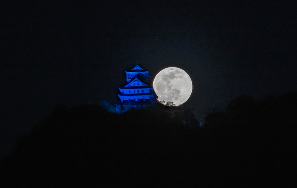 岐阜城とピンクムーン①