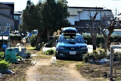 最低気温－4℃の菜園と愛車