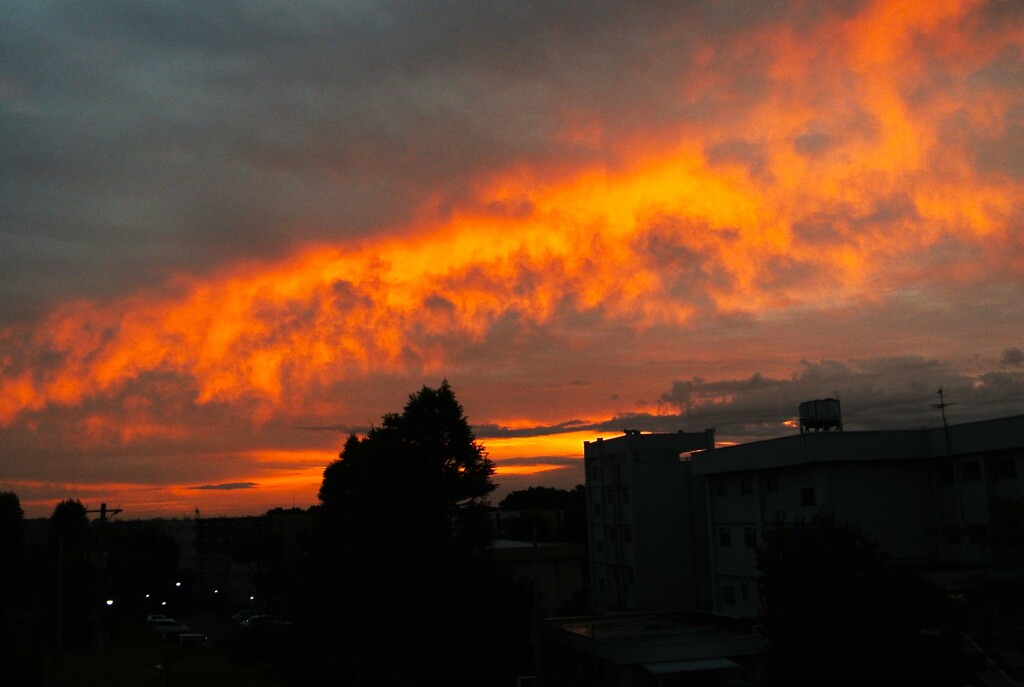 10月12日の朝焼け（我が家のベランダより）