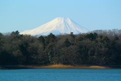 多摩湖から富士山