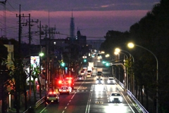 AM4：40・用水路に入る歩道橋の上から・・